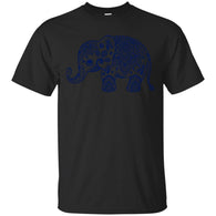 CUTE ANIMALS - Navy Blue Vintage Paisley Elephant Illustration T Shirt & Hoodie